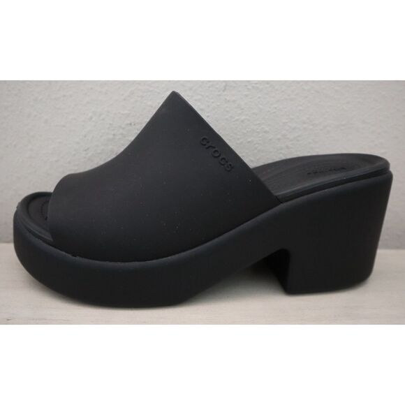 Crocs 209408-060 Women's Sz 8 Black Brooklyn Slide Heel Sandals - Picture 6 of 10